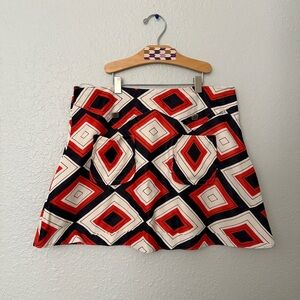 Vintage 60s 70s Micro Mod Mini Geometric Patterned Skirt